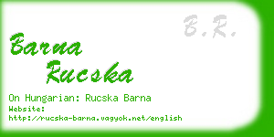 barna rucska business card